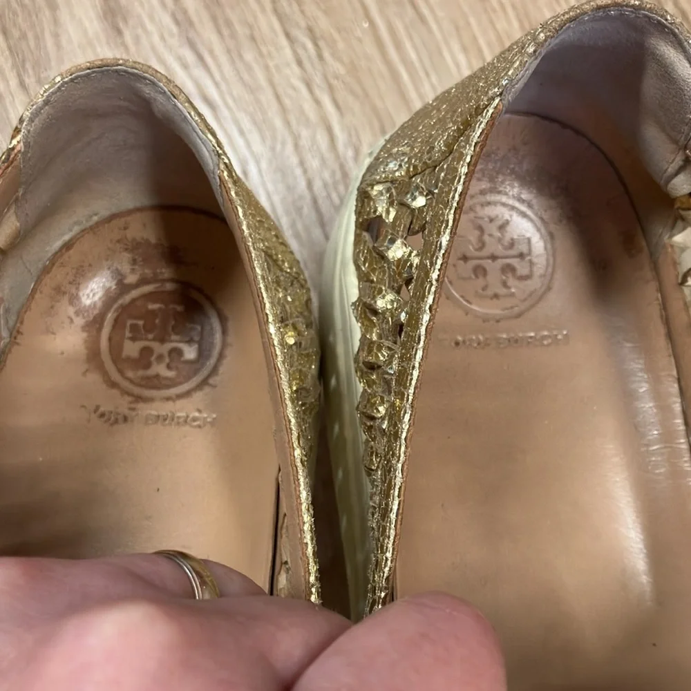 Tory Burch Gold Sneakers - Picture 3 of 9
